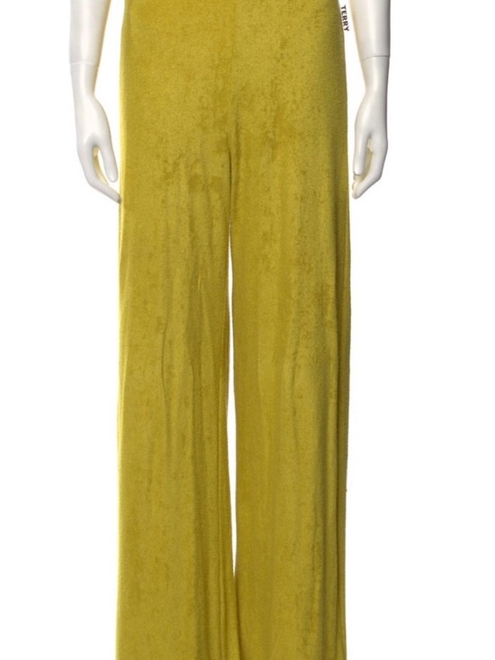 Simon Miller Pants - Simon Miller Wide-Leg Velvet Pants in Chartreuse